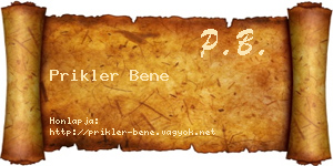 Prikler Bene névjegykártya